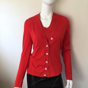 NWT Malo orange silk/cotton cardigan set